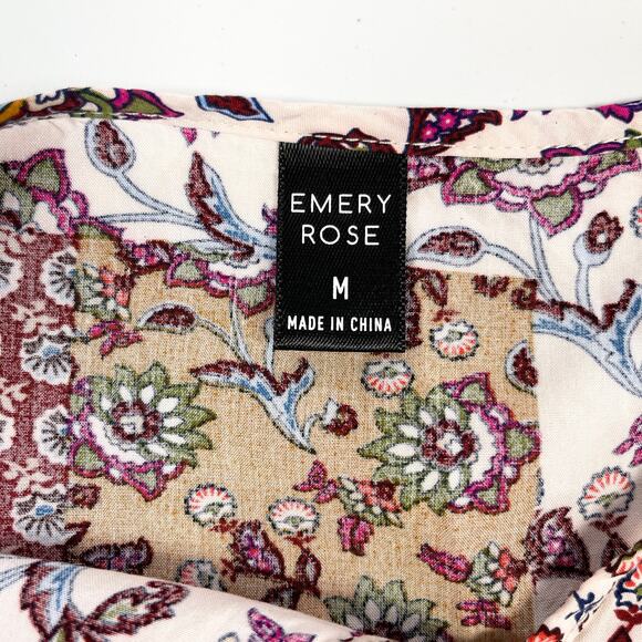 Emery Rose Womens Dress‎ M Boho Patchwork Cottagecore Indie Floral Fall Festival - Picture 8 of 12
